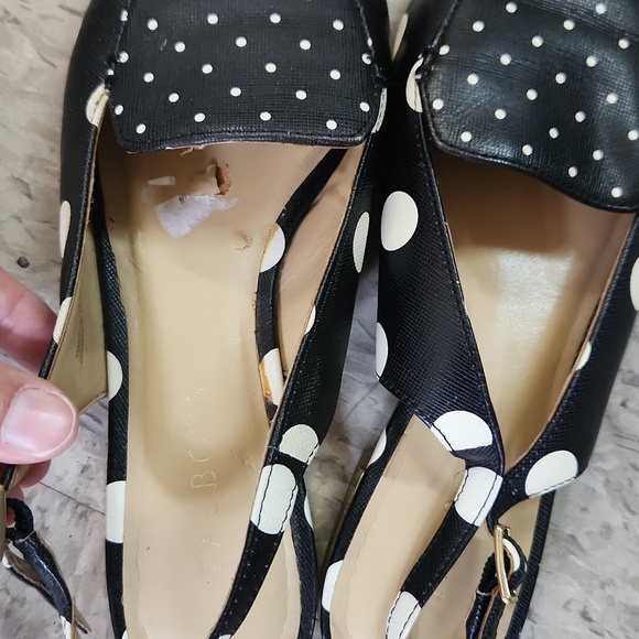 Talbots Polka Dot Slingback Women's Shoes Size 6.5 Black White - Picture 7 of 7